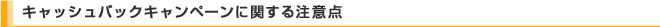 �L���b�V���o�b�N�L�����y�[���Ɋւ��钍�ӓ_