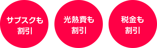 サブスクも割引　光熱費も割引　税金も割引