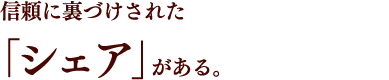 信頼に裏づけされた「シェア」がある。