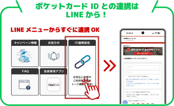ポケットカードIDとの連携はLINEから！